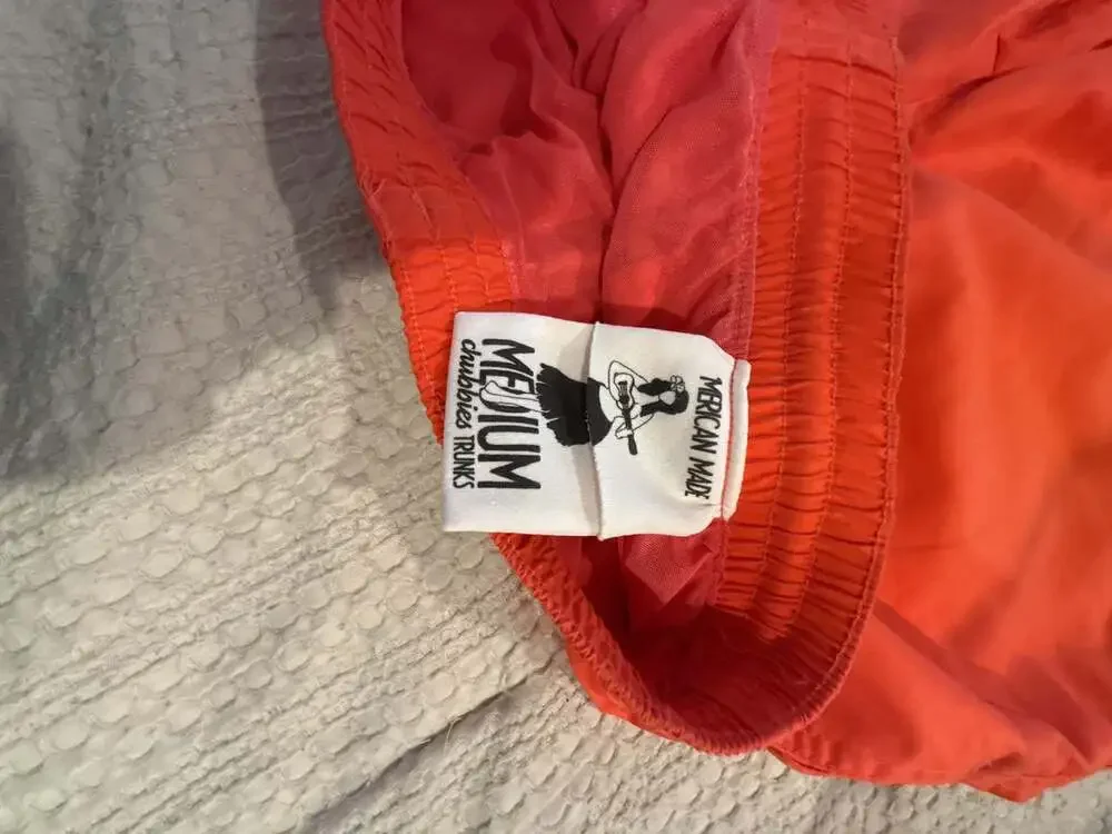 Chubbies Men's Solid Orange Swim Trunks with Drawstring Waist
